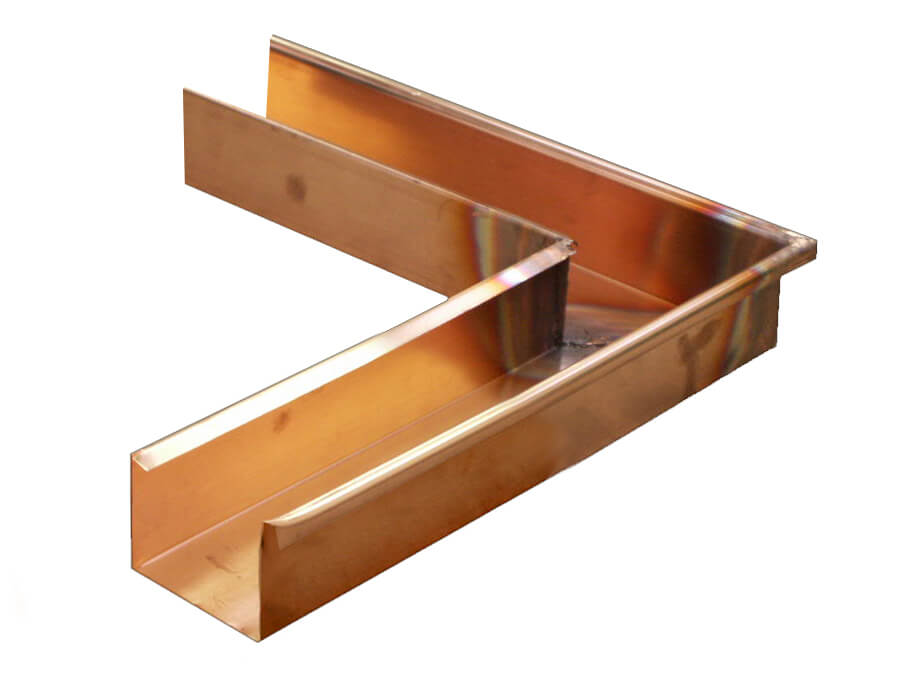 Coppa Gutta Copper Box Gutter External Corner - 90 Degree X 80Mm