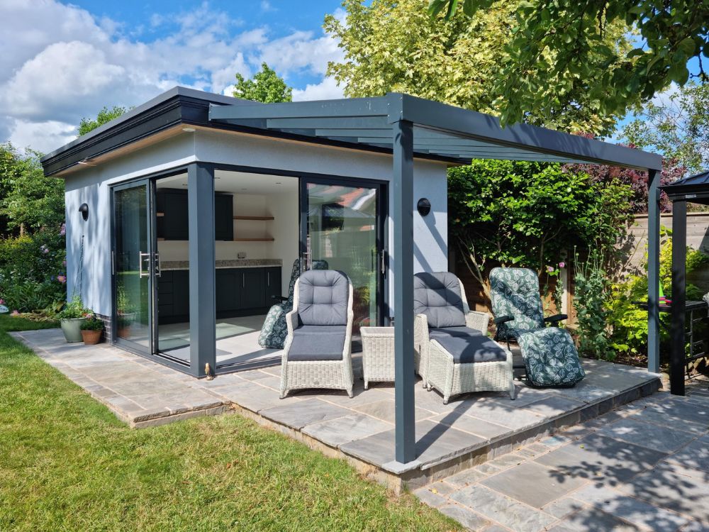 Simplicity 35 Aluminium Pergola / Veranda - 1000mm x 4000mm Rectangular - Grey