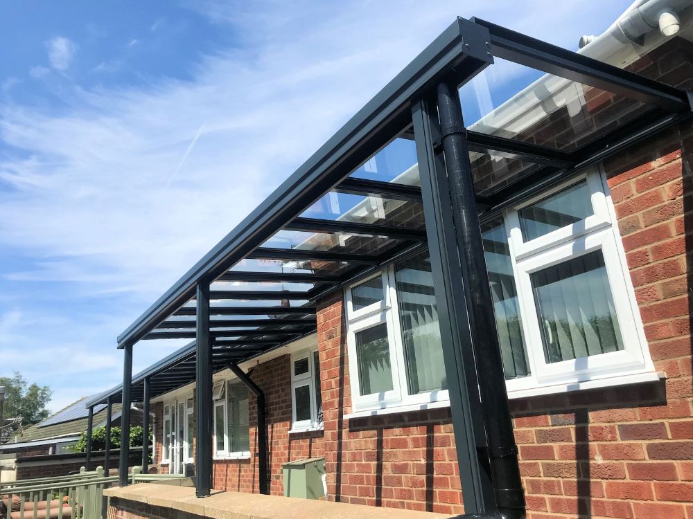 Simplicity 6 Aluminium Pergola / Veranda - 10000mm x 3200mm Rectangular - Black