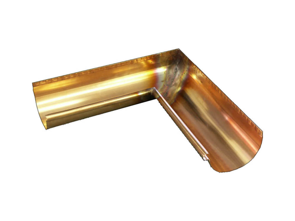 Copper Half Round Gutter Internal Corner - 90 Degree x 125mm