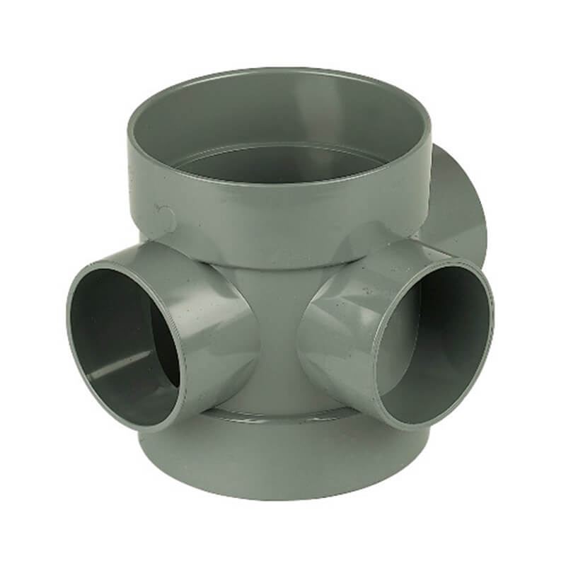 FloPlast Solvent Weld Soil Short Boss Pipe - 110mm Olive Grey