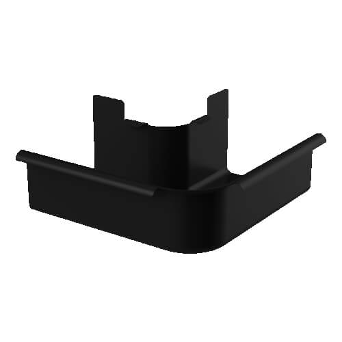 Square Steel Gutter External Corner - 125mm Black