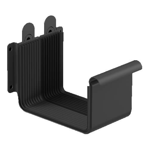 Square Steel Gutter Union - 125mm Graphite
