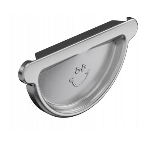 Steel Gutter External Stopend - 120mm Galvanised