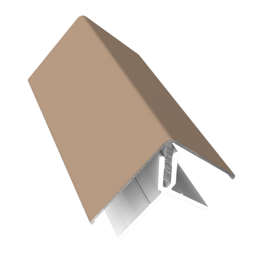 Naturale Cladding Two-Part Aluminium Corner Trim RAL 1019M - 3mtr For Barnwood Oak - Pack of 2