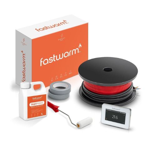 Fastwarm 200W Electric Underfloor Heating Cable - 2.8m2 - Touch White Thermostat