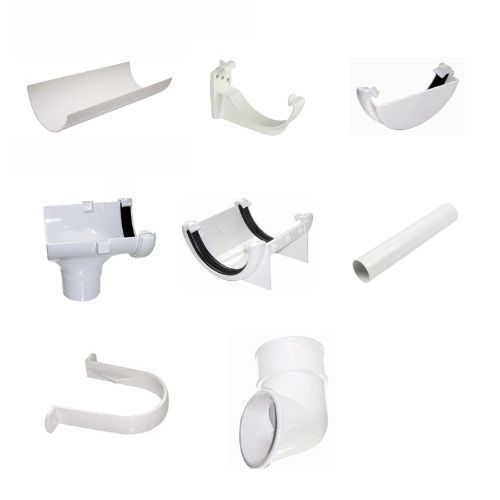FloPlast Mini Gutter Shed Pack Apex Style Roof - 8 x 6 White