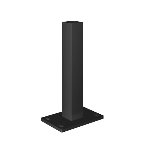 Clarity Composite Fencing Steel Fence Base Plate with Bolts - Black