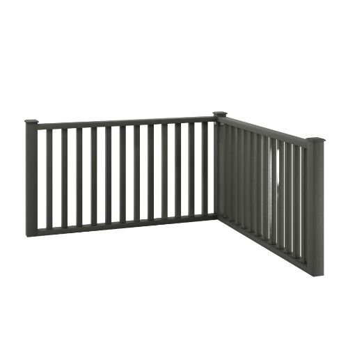 Composite Balustrade Hand Rail andamp; Spindle Kit - 1150mm x 1640mm Charcoal