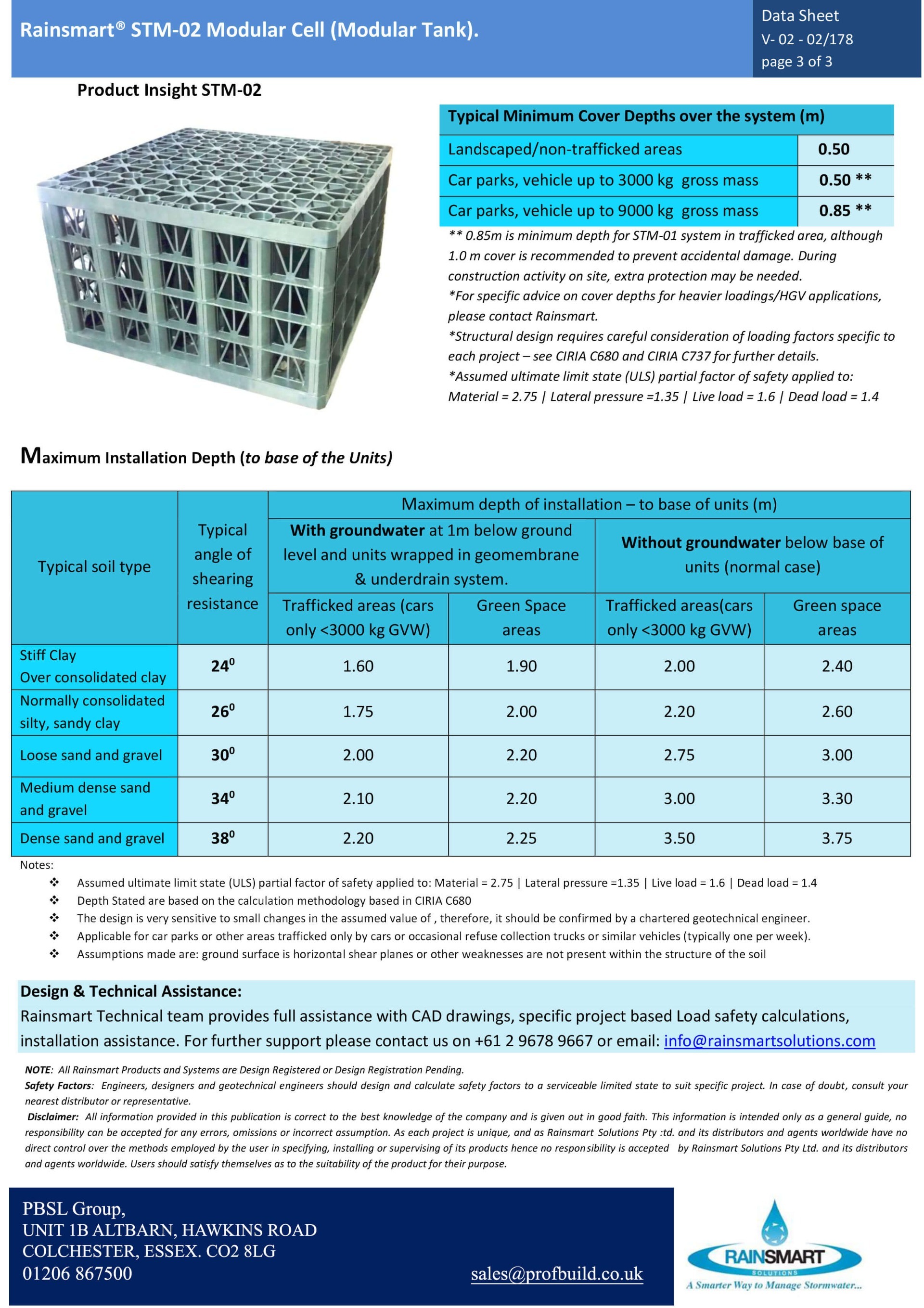 Rainsmart Heavy Soakaway Data Sheet 3